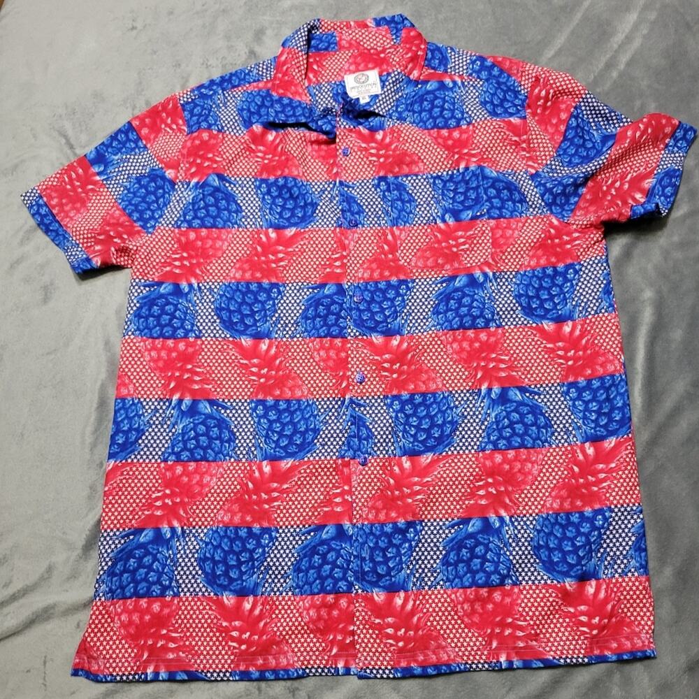 One Resolution Clothing Mens Pineapple Button Down‎ Shirt Size Medium Hawaiian